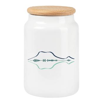 Balaton - Cookie Jar with Wooden Lid - white - Front