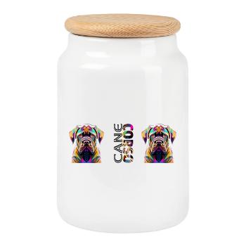 Carne Corso - Cookie Jar with Wooden Lid - white - Front