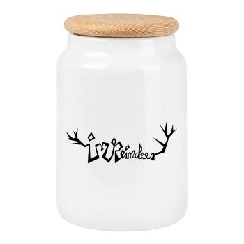 I love Reindeer - Cookie Jar with Wooden Lid - white - Front