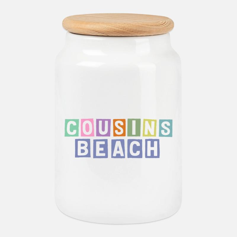 Cousins Beach – Summer Vibes - Keksdose mit Holzdeckel - Weiß