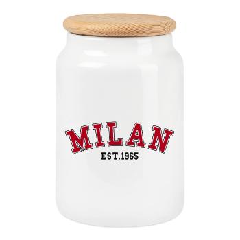 Milan_Est_1965 - Keksdose mit Holzdeckel - Weiß - Vorne