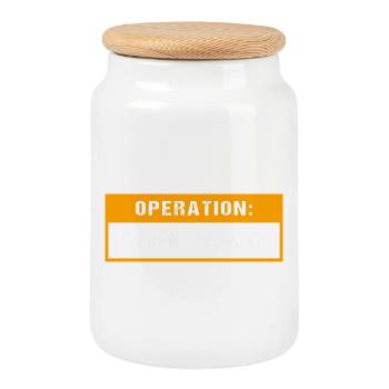Cyber Monday shopping spree - Cookie Jar with Wooden Lid - white - Front