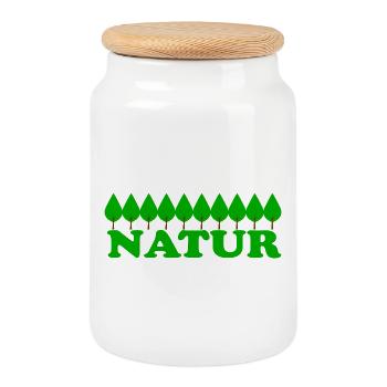 Nature - Boîte à biscuits avec couvercle en bois - blanc - Devant