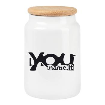 You name it - Cookie Jar with Wooden Lid - white - Front