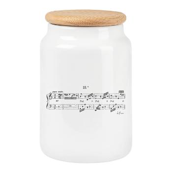 Conception de partitions de Beethoven pour Elise - Boîte à biscuits avec couvercle en bois - blanc - Devant