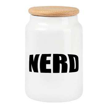 NERD - Keksdose mit Holzdeckel - Weiß - Vorne