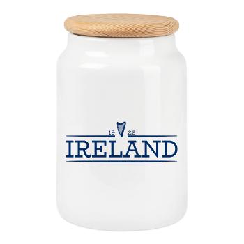 Ireland - Irland - Ire - irisch - Harfe - Keksdose mit Holzdeckel - Weiß - Vorne