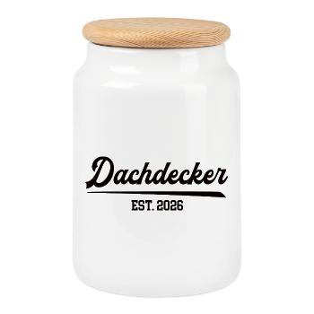 Roofer 2026 Occupation Roofing Apprentice Apprentice - Cookie Jar with Wooden Lid - white - Front