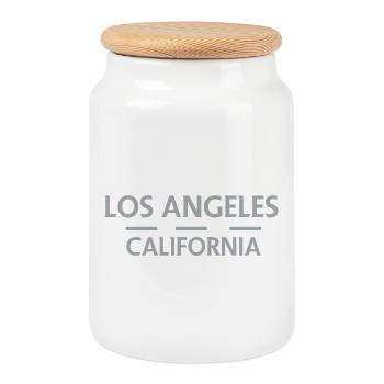 Los Angeles, Kalifornien - Keksdose mit Holzdeckel - Weiß - Vorne