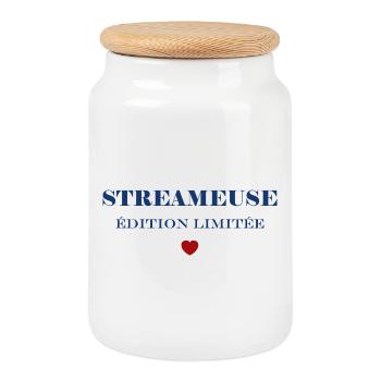 Streamer - Keksdose mit Holzdeckel - Weiß - Vorne
