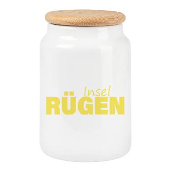 Île de Rügen - Boîte à biscuits avec couvercle en bois - blanc - Devant