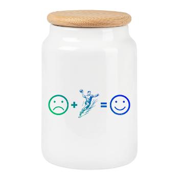 Handball perfekt für jeden Handball für Männer - Keksdose mit Holzdeckel - Weiß - Vorne