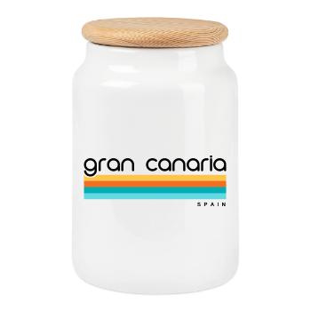 Gran Canaria - Spain - Spanien - Espana - Kanaren - Keksdose mit Holzdeckel - Weiß - Vorne