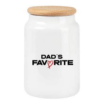 Daddys_Favorite - Cookie Jar with Wooden Lid - white - Front