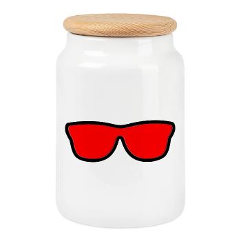Sunglasses - Cookie Jar with Wooden Lid - white - Front