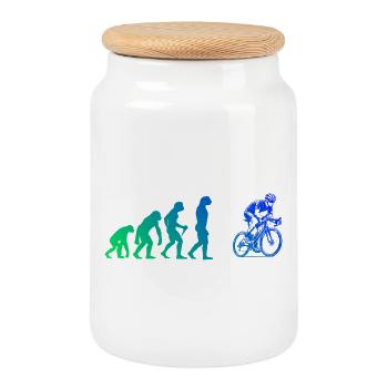 Kurz und klar Roadbike - Keksdose mit Holzdeckel - Weiß - Vorne