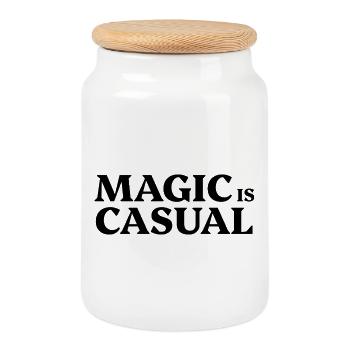 Magic is casual - Cookie Jar with Wooden Lid - white - Front