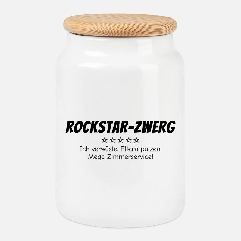 Rock-Zwerg - Keksdose mit Holzdeckel - Weiß