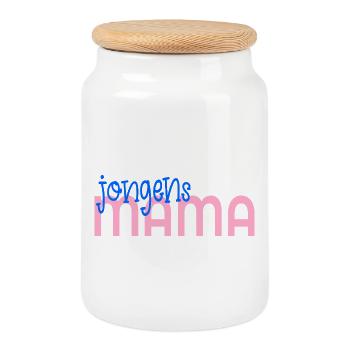 Jungs-Mama - Keksdose mit Holzdeckel - Weiß - Vorne