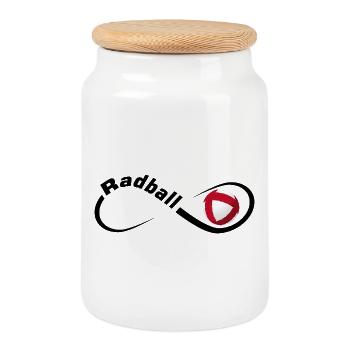 Cycling ball, cycleball, indoor cycling - Cookie Jar with Wooden Lid - white - Front