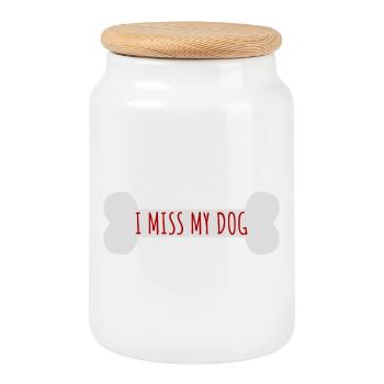 Mon chien Dog Amamant Dog Love Logo de blague - Boîte à biscuits avec couvercle en bois - blanc - Devant