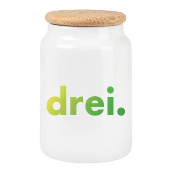 3. Geburtstag Kindergeburtstag Drei - Keksdose mit Holzdeckel - Weiß - Vorne
