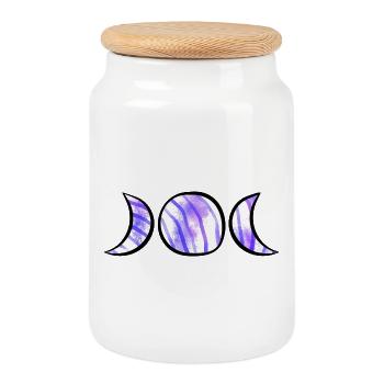 Moon Child Happy Easter Ostara - Cookie Jar with Wooden Lid - white - Front