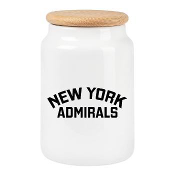 New York Admirals - Boîte à biscuits avec couvercle en bois - blanc - Devant