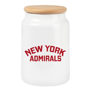 New York Admirals - Boîte à biscuits avec couvercle en bois - blanc - Devant
