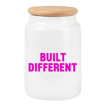 Built Different Shirt Hoodie for Fitness Fans - Cookie Jar with Wooden Lid - white - Front