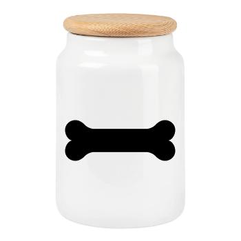 Os de chien - Boîte à biscuits avec couvercle en bois - blanc - Devant