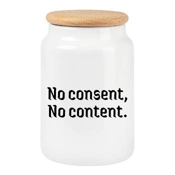 Deepfakes no consent, no content affected - Cookie Jar with Wooden Lid - white - Front