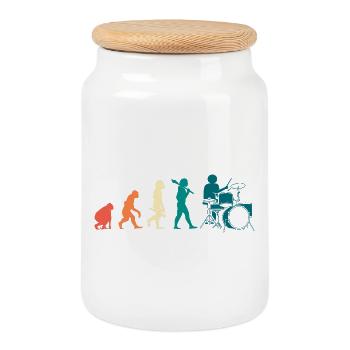 Batteur Baguettes de batterie - Boîte à biscuits avec couvercle en bois - blanc - Devant