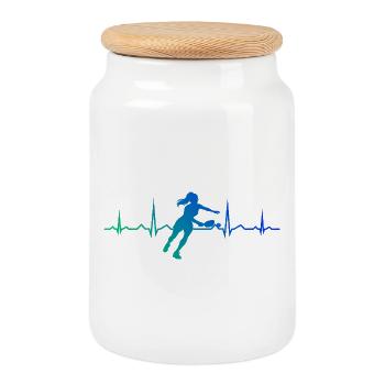 Pickleball athlete Fans mit Pickleballspielerinnen - Keksdose mit Holzdeckel - Weiß - Vorne