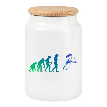 Tournoi de pickleball pour joueurs de pickleball Fans - Boîte à biscuits avec couvercle en bois - blanc - Devant