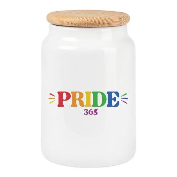 LGBT-Pride-Monat – Pride 365 - Keksdose mit Holzdeckel - Weiß - Vorne