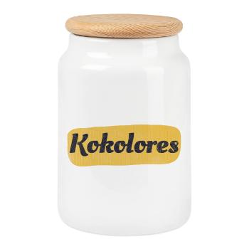 Heute mal wieder totaler Kokolores - Keksdose mit Holzdeckel - Weiß - Vorne