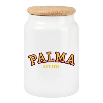 Palma gegründet 1986 - Keksdose mit Holzdeckel - Weiß - Vorne