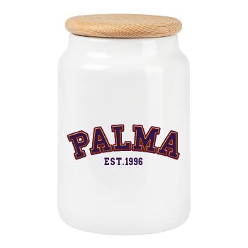 Palma gegründet 1996 - Keksdose mit Holzdeckel - Weiß - Vorne