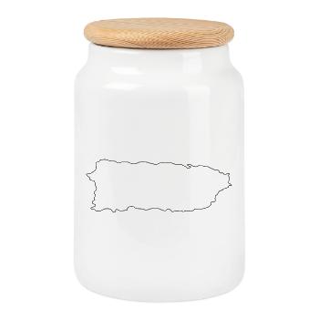 Résumé de Porto Rico - Boîte à biscuits avec couvercle en bois - blanc - Devant