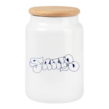 Sweat à capuche à graffiti de Paris - Boîte à biscuits avec couvercle en bois - blanc - Devant