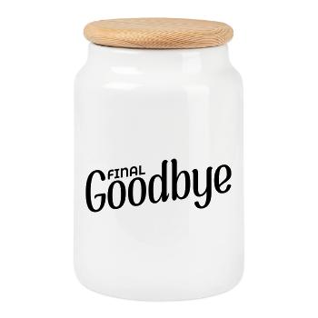 Final Goodbye - Cookie Jar with Wooden Lid - white - Front