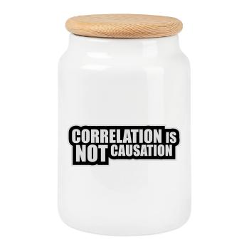 La corrélation n’est pas la causalité : la science des nerds - Boîte à biscuits avec couvercle en bois - blanc - Devant