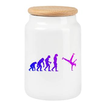 Geschenkidee für eine Dance-Fanin mit Hip-Hop-Tanz - Keksdose mit Holzdeckel - Weiß - Vorne