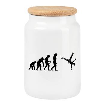 Geschenkidee für eine Dance-Fanin mit Hip-Hop-Tanz - Keksdose mit Holzdeckel - Weiß - Vorne
