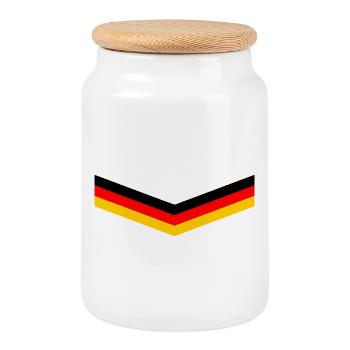 GERMANY GERMANY EUROPE GERMAN SPORT FAN - Cookie Jar with Wooden Lid - white - Front