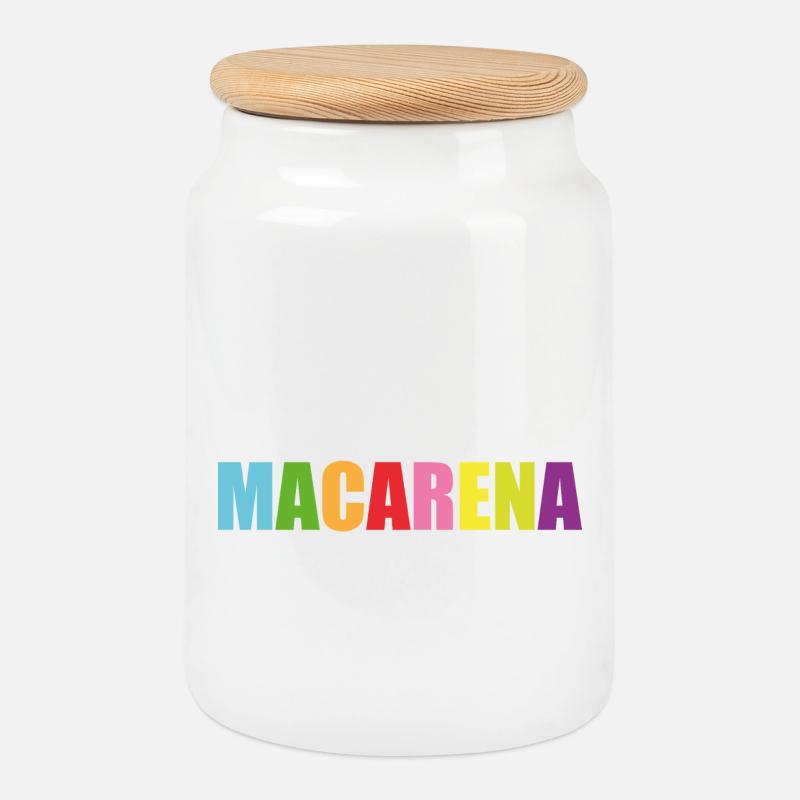 hey Macarena - Keksdose mit Holzdeckel - Weiß