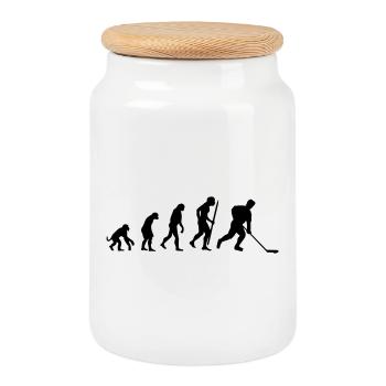 evolution of  hockey_ - Keksdose mit Holzdeckel - Weiß - Vorne