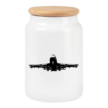 747 - Keksdose mit Holzdeckel - Weiß - Vorne