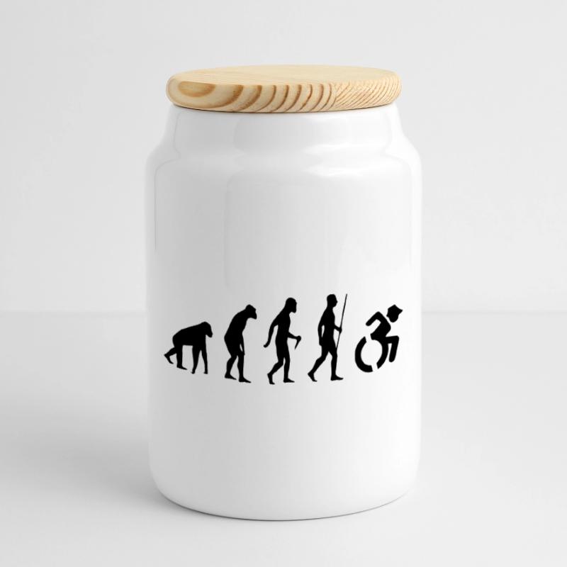 Evolution Rollstuhl. Die Rollstuhl-Evolution * Keksdose mit Holzdeckel
